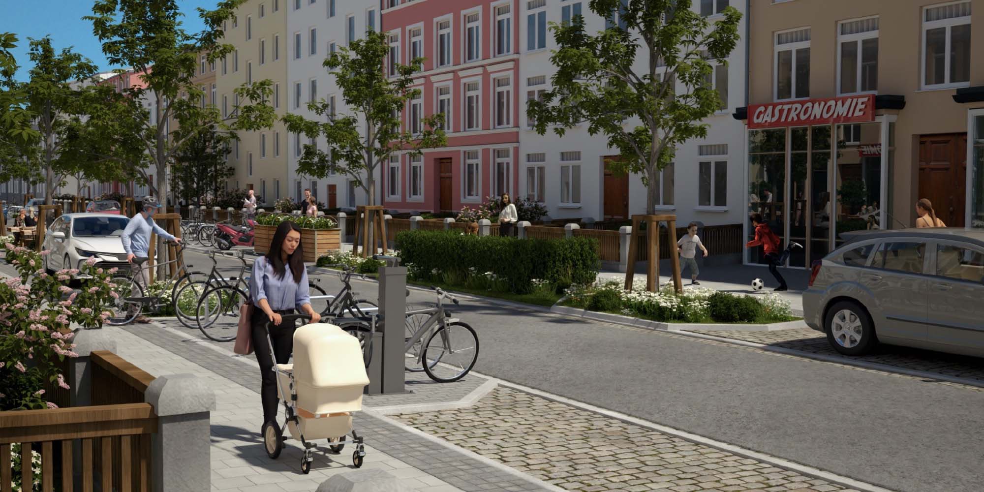 Fritz schafft Platz – Visualisierung 5 Umgestaltung Fritz-Reuter-Straße in Rostock