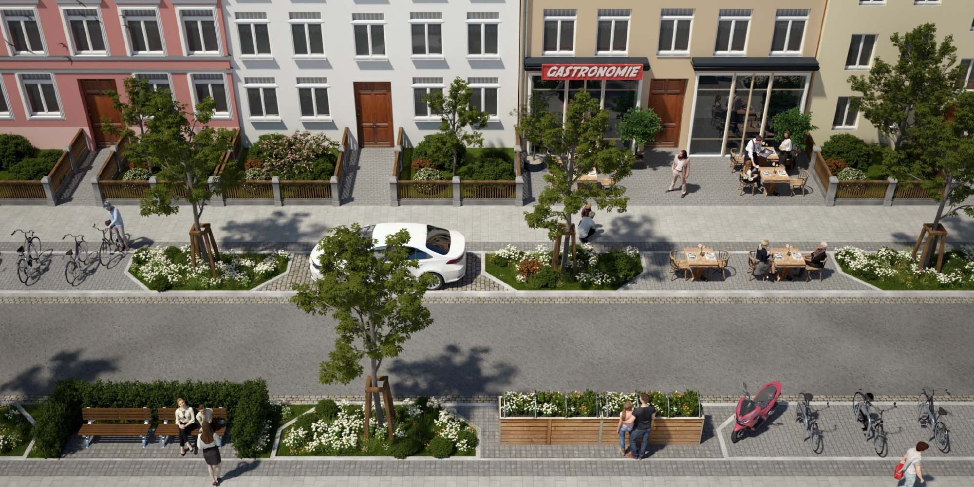 Fritz schafft Platz – Visualisierung 3 Umgestaltung Fritz-Reuter-Straße in Rostock