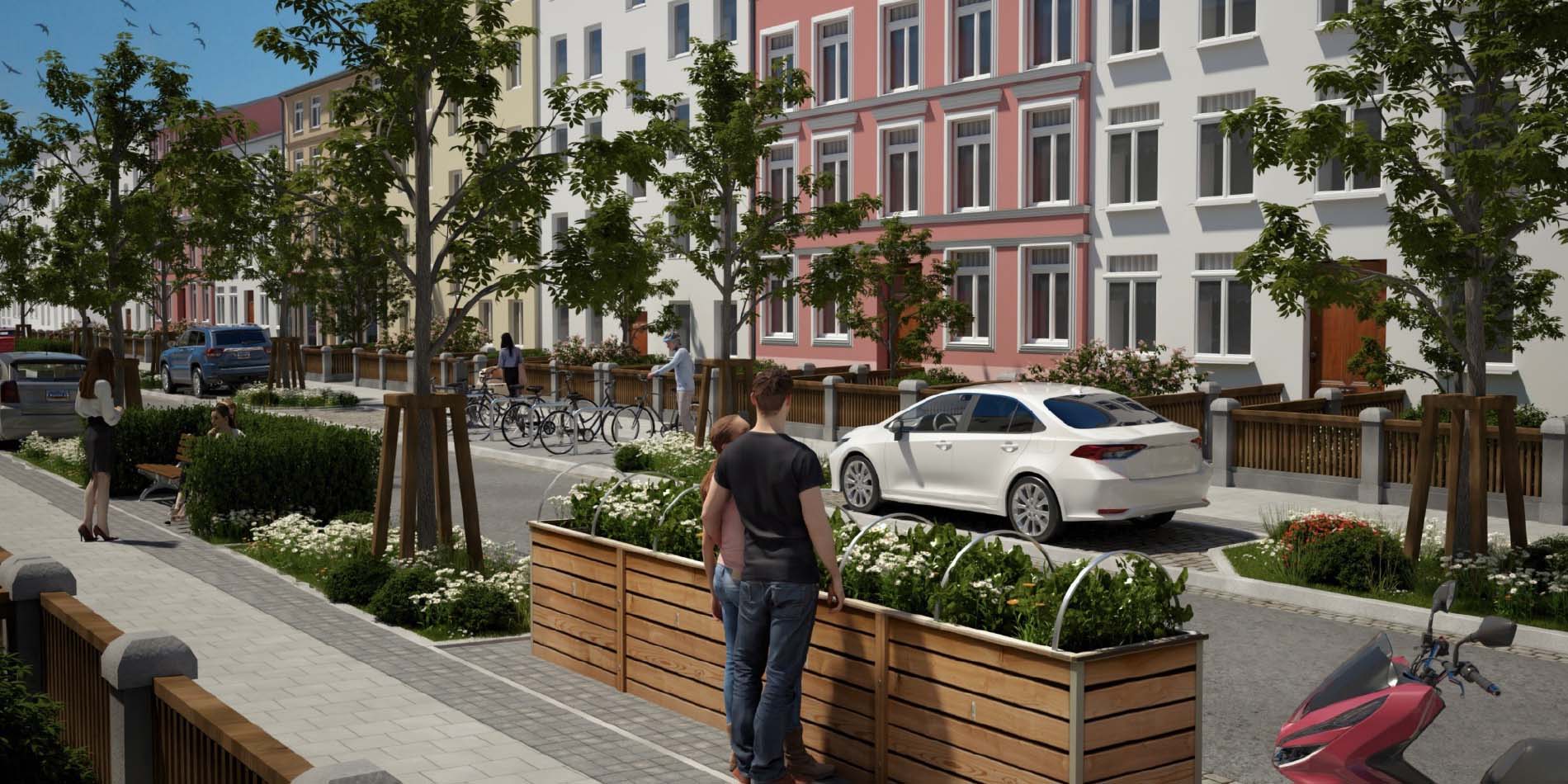 Fritz schafft Platz – Visualisierung 2 Umgestaltung Fritz-Reuter-Straße in Rostock